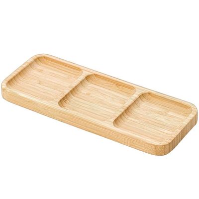8 Petisqueiras Bambu 25x10cm Eventos Bar Restaurantes 3 Divisórias Entradas Aperitivos Plasvale