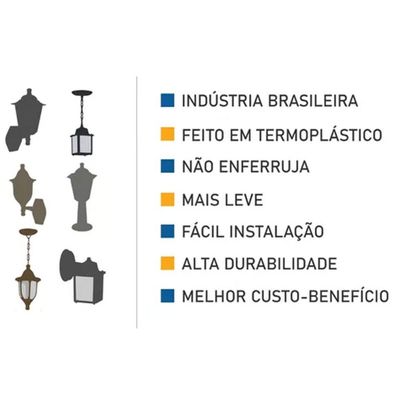 2 Arandelas Externas Modenas Brancas de Parede Clássicas 38cm Casas Jardim Dital