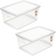 2 Caixas Organizadoras Plástica 60L Tampa My Closet Ordene Transparente Empilháveis