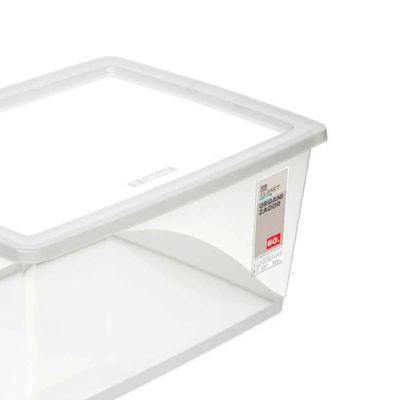 2 Caixas Organizadoras Plástica 60L Tampa My Closet Ordene Transparente Empilháveis