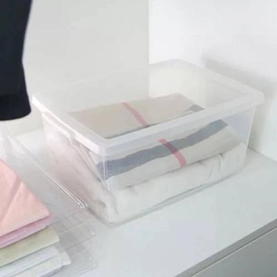 Kit 6 Caixas Organizadoras Plásticas 60L com Tampa My Closet Ordene Multiuso Transparente Retangulares