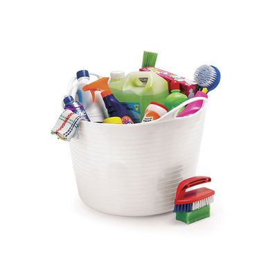 Cesto Organizador Balde Branco Roupa Brinquedos 3un de 30L