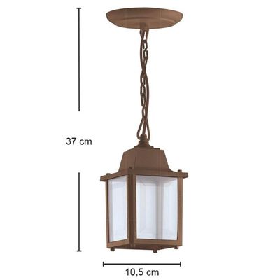 Pendente Luminária Marrom de Teto 37cm Colonial Vintage Exte