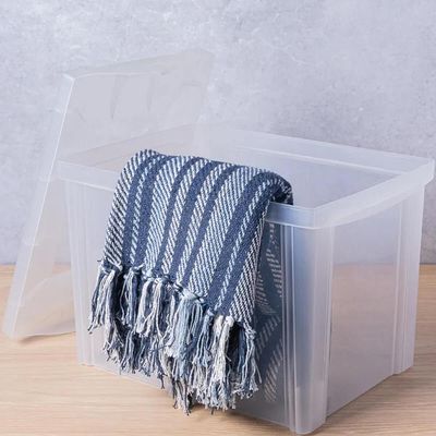 6 Caixas Organizadoras Plásticas Média Alta 30L Ordene Transparentes Radical Color