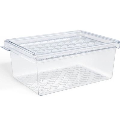Organizador de Geladeira com Tampa 660ml Cozinha Multiuso Frutas Pequeno Transparente UZ