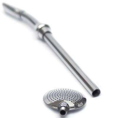 Bomba De Chimarrão Aço Inox 304 Desmontável Com Escovinha Inox