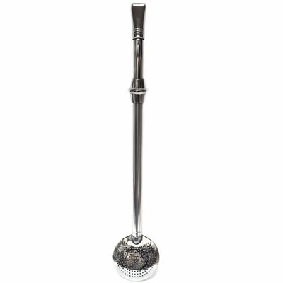 Bomba De Chimarrão Aço Inox 304 Desmontável Com Escovinha Inox