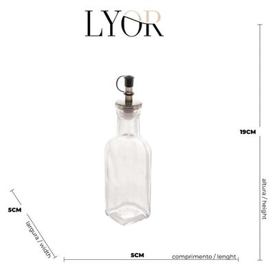Porta Azeite e Vinagre Saleiro Pimenteiro Kit 4 Potes para Temperos Condimentos Vidro Lyor