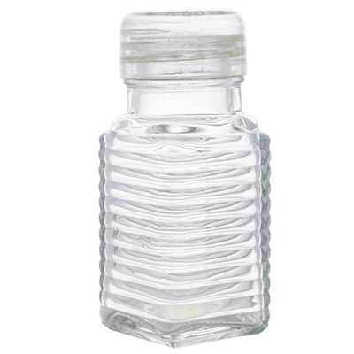 2 Potes Lyor 80ml Temperos Quadrado de Vidro Saleiro Pimenteiro com Tampa Plástica