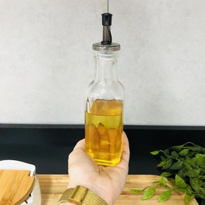 Kit 2 Garrafas para Azeite ou Vinagre de Vidro 200ml com Dosador Lyor Temperar Saladas