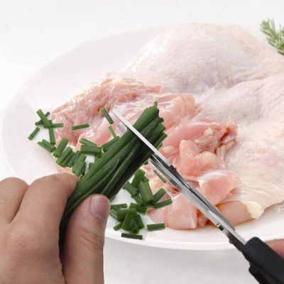 Kit 5 Tesouras de Cozinha Mundial Inox Desmontável 21,5cm Multiuso Culinária Preta