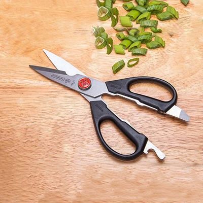 Kit 5 Tesouras de Cozinha Mundial Inox Desmontável 21,5cm Multiuso Culinária Preta