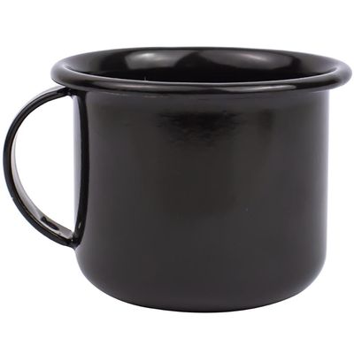 Mini Caneca Esmaltada Com Alça 90ml Xícara Em Ágata Para Café Esmaltados Silva Preto