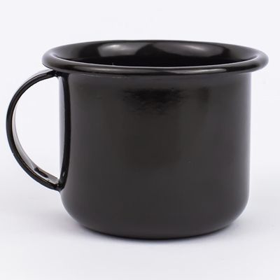 Mini Caneca Esmaltada Com Alça 90ml Xícara Em Ágata Para Café Esmaltados Silva Preto