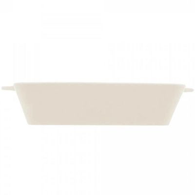 Kit 2 Refratários 23,5x15x5cm Travessa Porcelana Branca com Alça Funda Lyor Basic