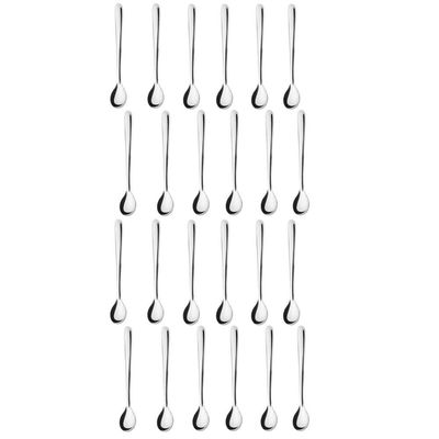 Kit 24 Colheres Para Mexer Suco Moniz 18cm Inox Simonaggio Bar Restaurante