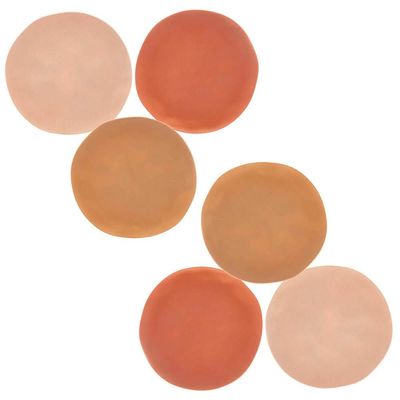 Kit 6 Pratos Rasos Avulsos 26cm Orgânico Sortido com Relevo Lyor Mesa Posta Servir