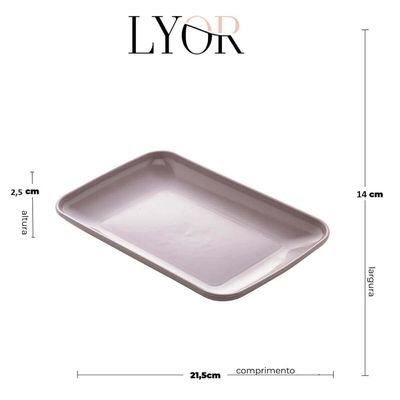 Travessa para Servir Bandeja Retangular 21x14cm Sortida Petiscos Salgados Sobremesa Lyor