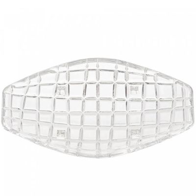 Centro de Mesa Cristal Deli Lyor 26x14x5,5cm Fruteira Decorativo Sala Jantar