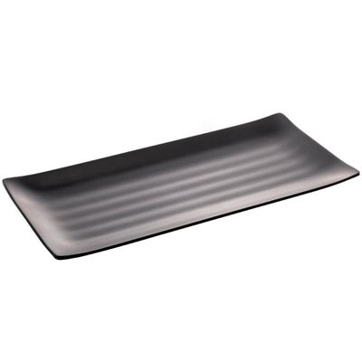 Kit 36 Travessas Servir Sushi Sashimi 35x16cm Comida Japonesa Melamina Pretas para Restaurante Bar Lancheria