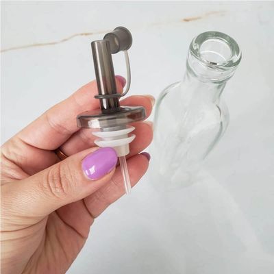 Kit 12 Garrafas de Vidro 270ml Azeite Vinagre com Bico Dosador e Tampa Lyor