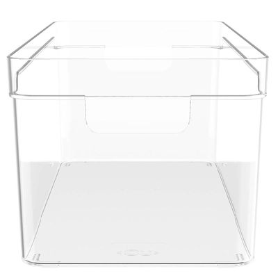 Organizador Multiuso Empilhável 30x15x13cm Caixa Organizadora Transparente Com Alças Clear OU
