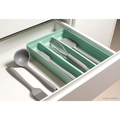 Organizador Suporte Multiuso De Gavetas Logic Para Talheres Chumbo
