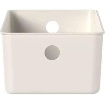 Kit 2 Cestos Organizadores 34x15x9cm Flow Bege Caixa 4,5L Lavanderia Banheiro