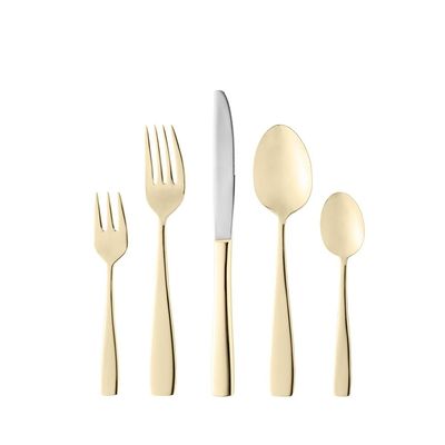 Faqueiro Wolff Pisa em Aço Inox Dourado  30 Peças Inox com Dourado