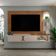 Painel Suspenso Artely Toronto com 2 Portas, 2 Prateleiras de Vidro Cinamomo/Off White