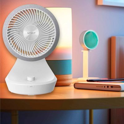 Circulador de Ar Spirit Orbit 20cm com 3 Velocidades e Múltiplas Inclinações Branco com Cinza