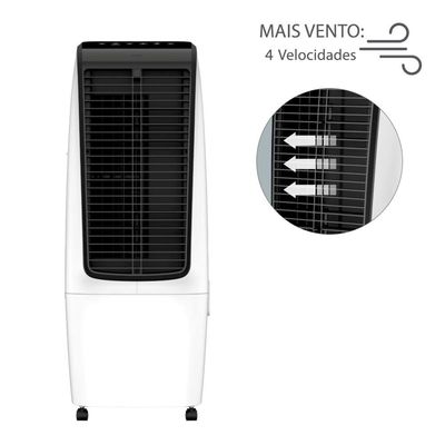 Climatizador de Ar Spirit Master 90cm 110W com Controle Remoto Display LED, Timer de até 8 horas, 20 Litros  110V Branco / 110V