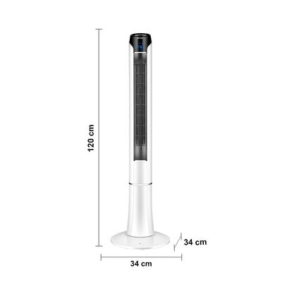 Ventilador de Torre 120cm Spirit Sky 45W de Potência com 3 Velocidades, Função Bom Sono e Vento Natural Branco com Prata / 110V