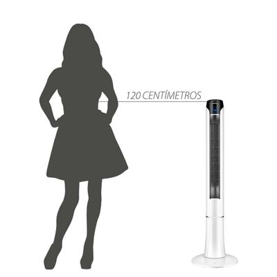 Ventilador de Torre 120cm Spirit Sky 45W de Potência com 3 Velocidades, Função Bom Sono e Vento Natural Branco com Prata / 110V