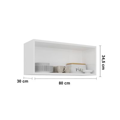 Armário Aéreo para Geladeira Itatiaia Renova com 2 Portas e 80cm de largura  Branco Neve Branco
