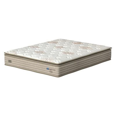 Colchão Queen Size Probel Guarda Costas Vitality com Pillow Super e Molas Ensacadas Branco/Bege