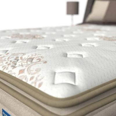 Colchão Queen Size Probel Guarda Costas Vitality com Pillow Super e Molas Ensacadas Branco/Bege