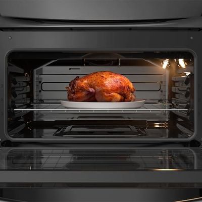 Fogão Continental 5 Bocas FC5GB Preto com Mesa de Vidro, Forno Eco Turbo e Tripla Chama Preto / Bivolt