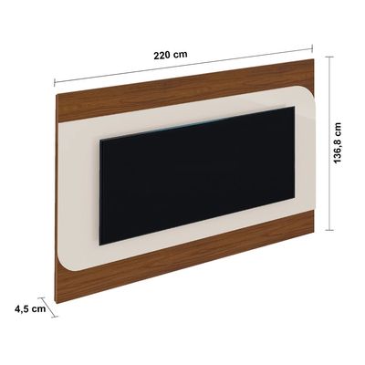 Painel Suspenso Artely Elegance com 220cm de Largura Cedro com Off White