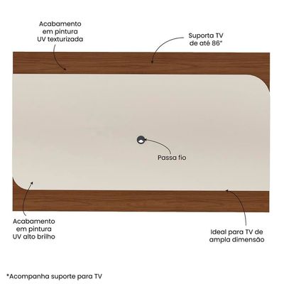 Painel Suspenso Artely Elegance com 220cm de Largura Cedro com Off White