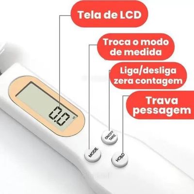 Colher Balanca Precisao 500gr Digital Lcd Dosador Medidor Eletronico Alimentos Graos Cozinha Culinaria