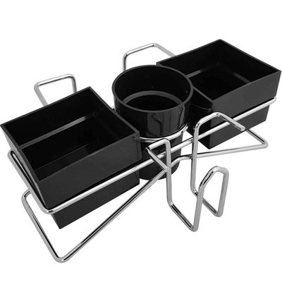 Suporte Porta Sachês Açúcar Mexedor Adoçante Chás Organizador para Mesa do Café Preto