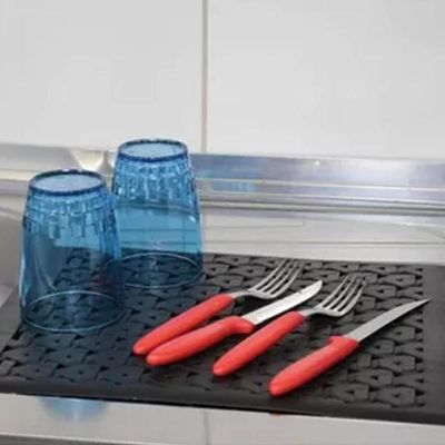 Kit Pia Cozinha Lixeira 9L Grade Protetora Porta Detergente Plástico Preto 3pçs Crippa Smart S