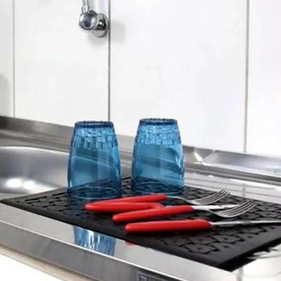 Kit Pia Cozinha Lixeira 9L Grade Protetora Porta Detergente Plástico Preto 3pçs Crippa Smart S