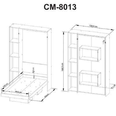 Cama Articulada de Solteiro com 4 Prateleiras e 2 Nichos CM8013 Amêndoa Tecnomobili