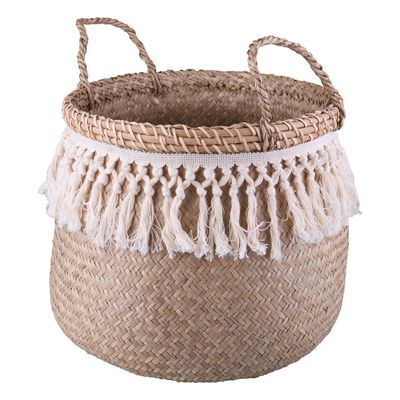 Cesto Decorativo Redondo com Alça Cazza Maré 38x29cm