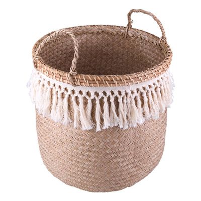 Cesto Decorativo Redondo com Alça Cazza Maré 47x34cm