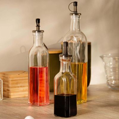 12 Garrafas de Vidro 510ml com Bico Dosador Frasco de Azeite Vinagre Lyor