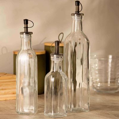 12 Garrafas de Vidro 510ml com Bico Dosador Frasco de Azeite Vinagre Lyor