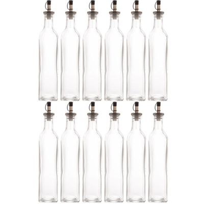 12 Garrafas de Vidro 510ml com Bico Dosador Frasco de Azeite Vinagre Lyor